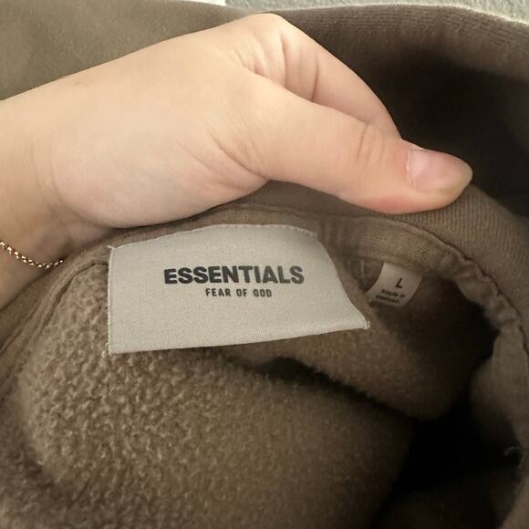 Essentials Fear of God Classic Pullover Hoodie Brown Size Large - Picture 5 of 5